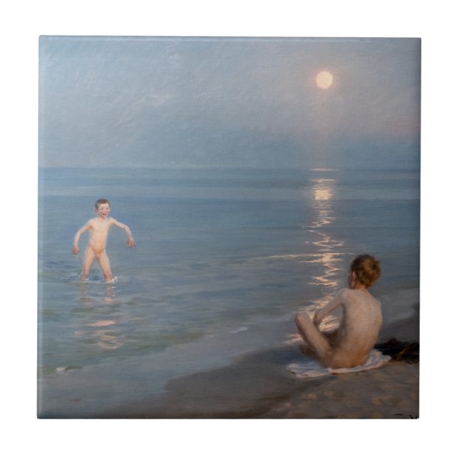 Peder Severin Kroyer - Boys Bathing at Skagen Ceramic Tile (Front)