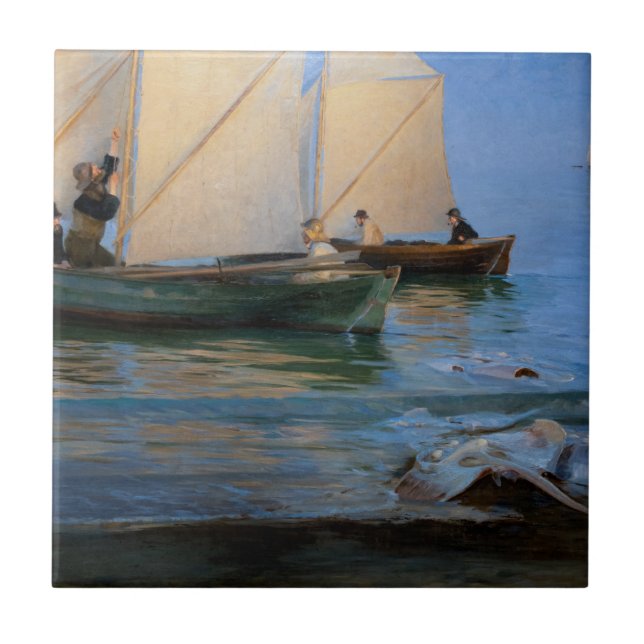 Peder Severin Kroyer - Fishing Boats Ceramic Tile (Front)