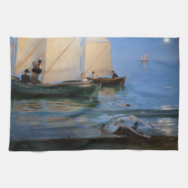 Peder Severin Kroyer - Fishing Boats Tea Towel (Horizontal)