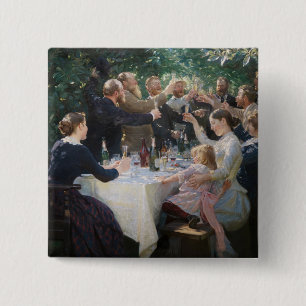 Peder Severin Kroyer - Hip, Hip, Hurrah! 15 Cm Square Badge
