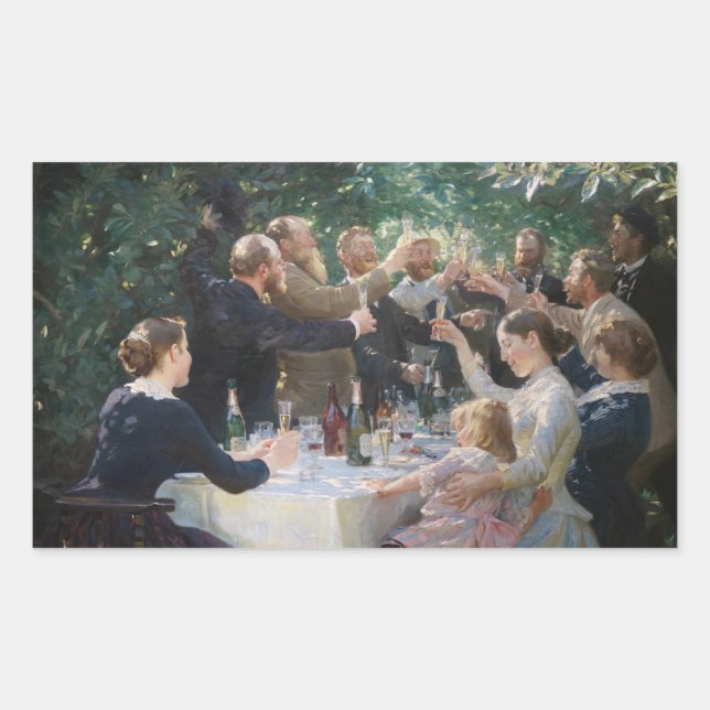 Peder Severin Kroyer - Hip, Hip, Hurrah! Rectangular Sticker (Front)