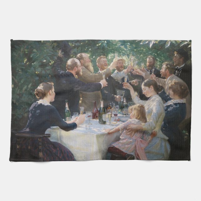 Peder Severin Kroyer - Hip, Hip, Hurrah! Tea Towel (Horizontal)