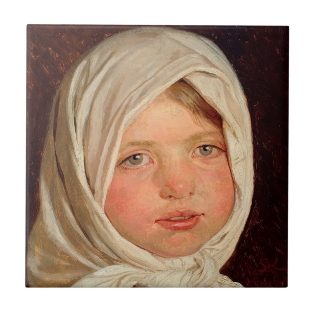 Peder Severin Kroyer - Little girl from Hornbaek Ceramic Tile (Front)