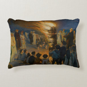 Peder Severin Kroyer - Midsummer's Eve Bonfire Decorative Cushion
