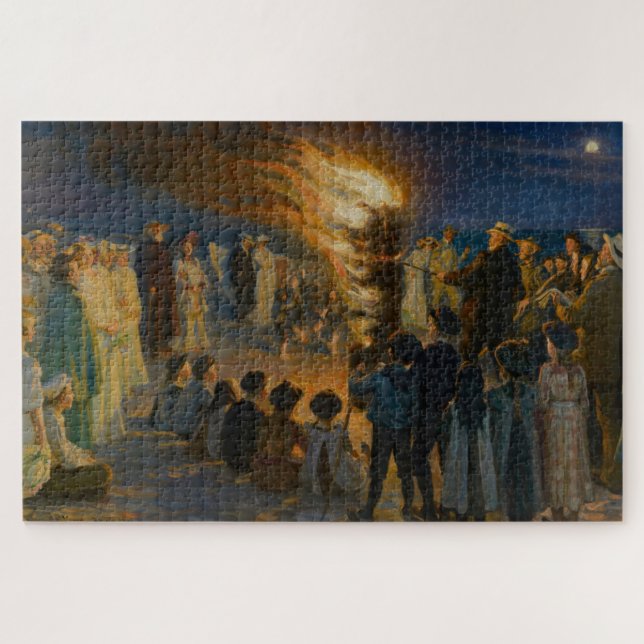 Peder Severin Kroyer - Midsummer's Eve Bonfire Jigsaw Puzzle (Horizontal)