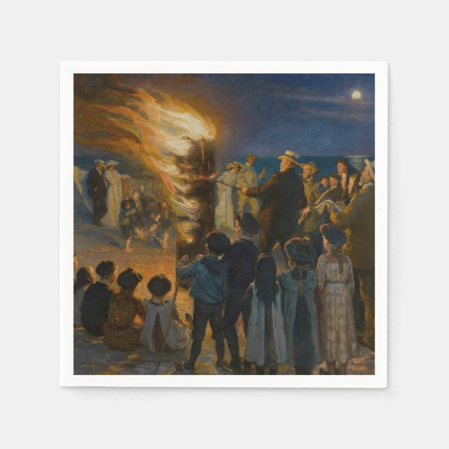 Peder Severin Kroyer - Midsummer's Eve Bonfire Napkin (Front)