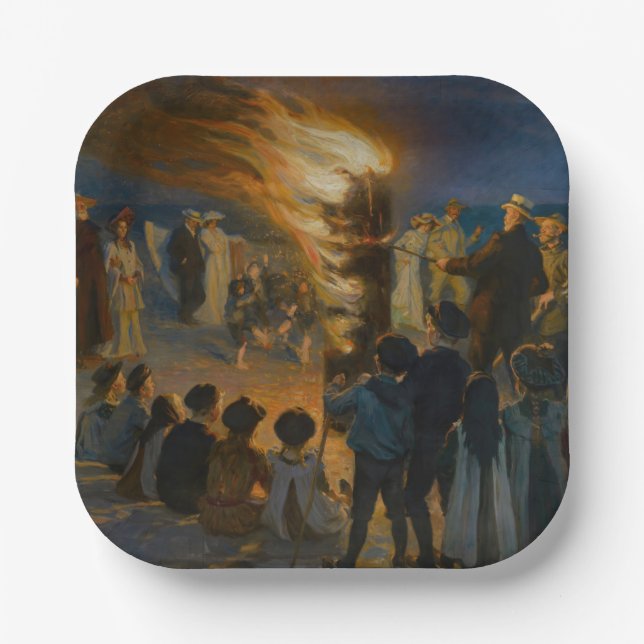 Peder Severin Kroyer - Midsummer's Eve Bonfire Paper Plate (Front)
