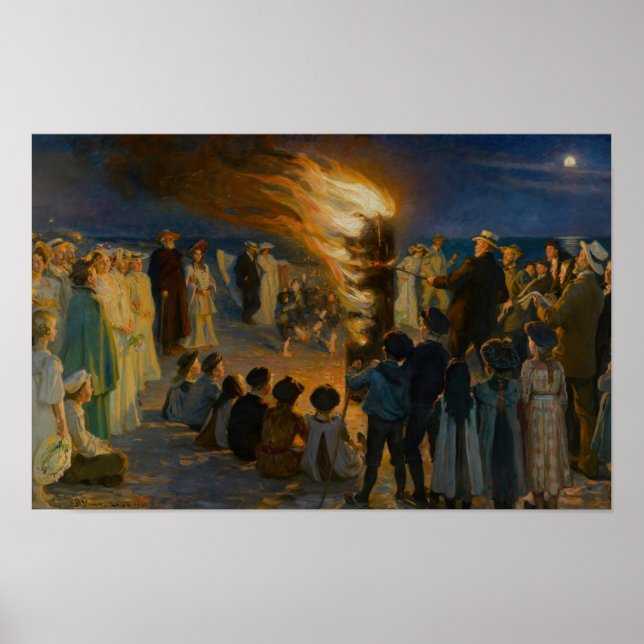 Peder Severin Kroyer - Midsummer's Eve Bonfire Poster (Front)