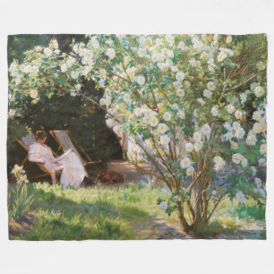 Peder Severin Kroyer - Roses Fleece Blanket