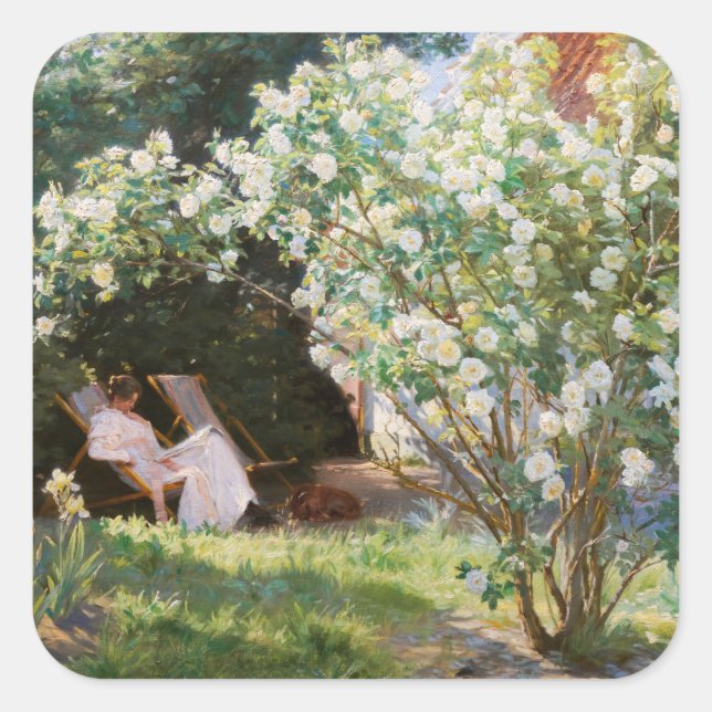 Peder Severin Kroyer - Roses Square Sticker (Front)