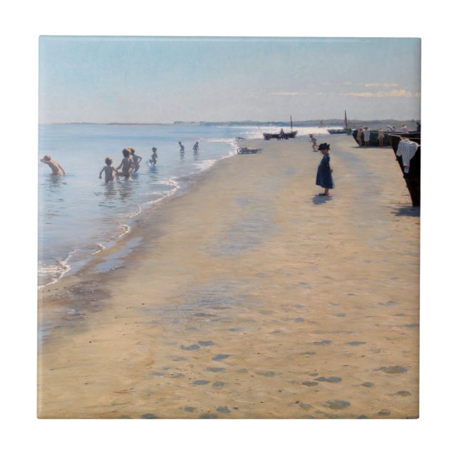 Peder Severin Kroyer - Summer Day at Skagen Beach Ceramic Tile (Front)
