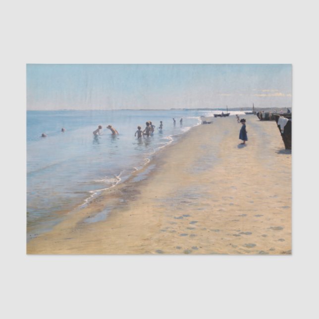 Peder Severin Kroyer - Summer Day at Skagen Beach Tissue Paper (Front)