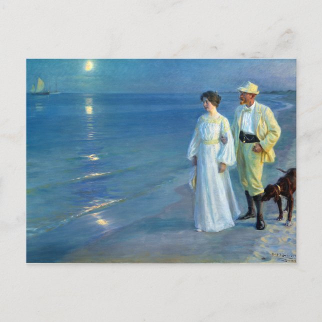 Peder Severin Krøyer Summer Evening Skagen Beach Postcard (Front)