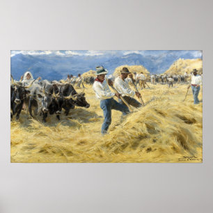 Peder Severin Kroyer - Threshing in the Abruzzi Poster