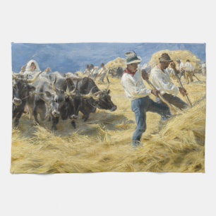 Peder Severin Kroyer - Threshing in the Abruzzi Tea Towel