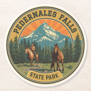 Pedernales Falls State Park Texas Hill Country mtb Round Paper Coaster