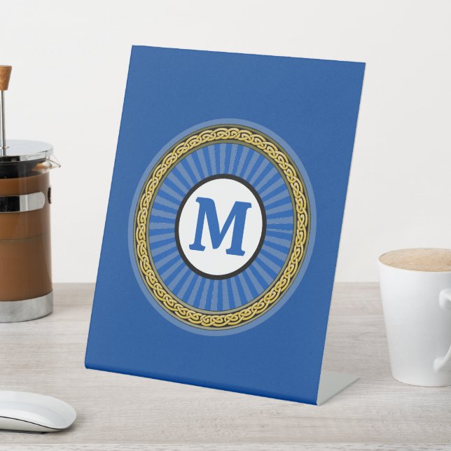 Pedestal Sign -  Blue - Personalised  (In SItu)