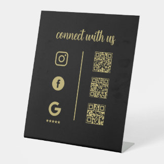 Pedestal Sign – Connect With Us QR Display