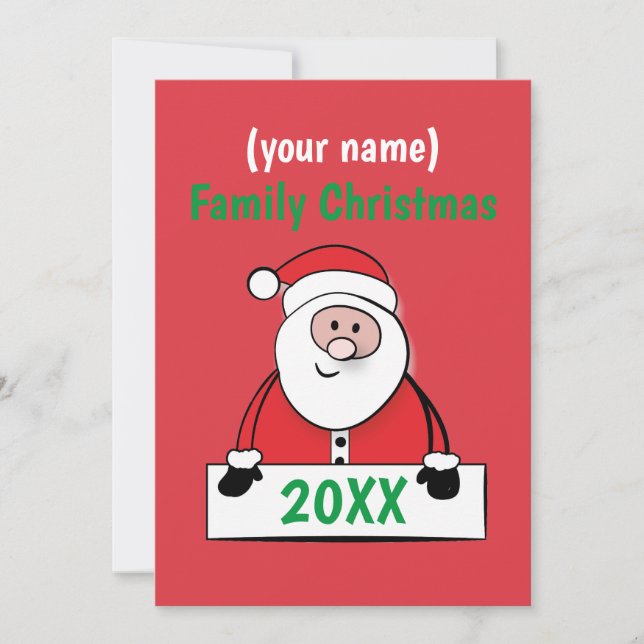 Pedestal Sign - Custom Family Christmas (add name) Invitation (Front)