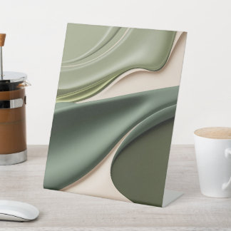 Pedestal sign in stylish abstract graphic