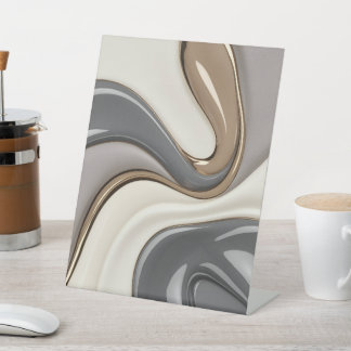 Pedestal sign in stylish abstract graphic