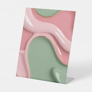 Pedestal sign in stylish abstract graphic