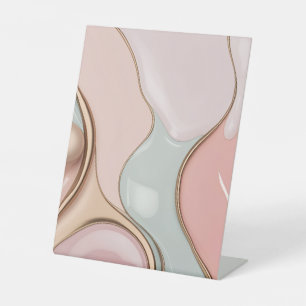 Pedestal sign in stylish abstract graphic