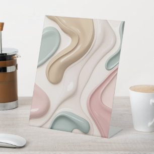 Pedestal sign in stylish abstract graphic