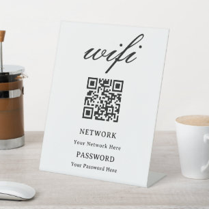  Pedestal Sign   Modern Wifi Password Network