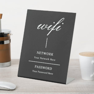  Pedestal Sign   Modern Wifi Password Network