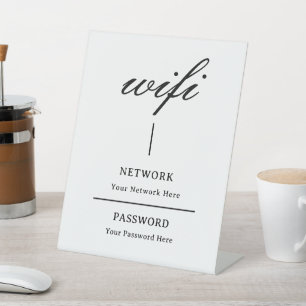 Pedestal Sign Modern Wifi Password Network