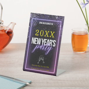 Pedestal Sign -New Years Party -Add Details