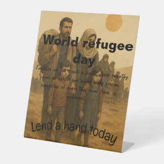 Pedestal Sign refugee day