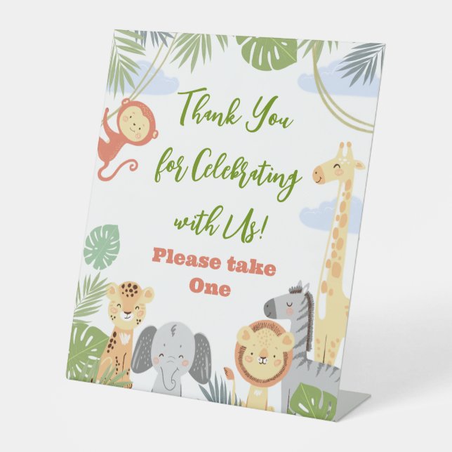 Pedestal Sign "Thank You" with floral design. (Front)