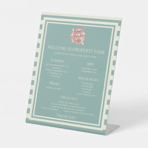 Pedestal Sign welcome house rules city name