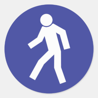 Pedestrian Route Classic Round Sticker