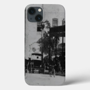 Pedestrians, cyclists, and horse-carriages iPhone 13 case
