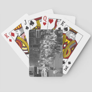 Pedestrians Playing Cards