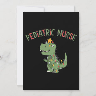 Pediactric Nurse Dinosaur Christmas paediatrics nu Invitation