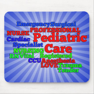 PEDIATRIC CARE NURSE WORDS SCRAMBLE MOUSE PAD