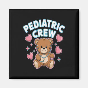 Pediatric Crew Nurse Bear Heart Stethoscope Peds Magnet