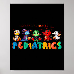 Pediatric Happy Halloween Cute Dinosaur Costume Nu Poster