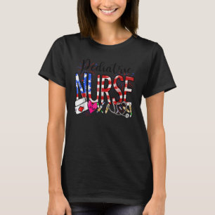 Pediatric Nurse American Flag Stethoscope Pride 4t T-Shirt