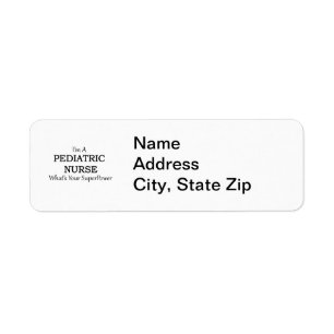 PEDIATRIC NURSE RETURN ADDRESS LABEL