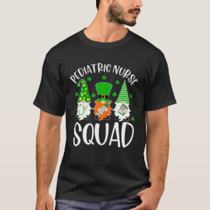 Pediatric Nurse Squad Nursing St Patrick Day Gnome T-Shirt