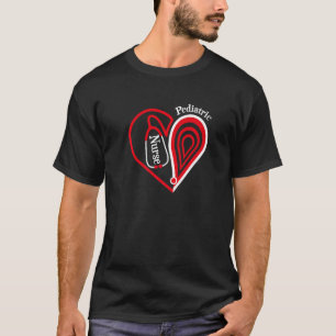 Pediatric Nurse stethoscope Heart Valentine's Day  T-Shirt