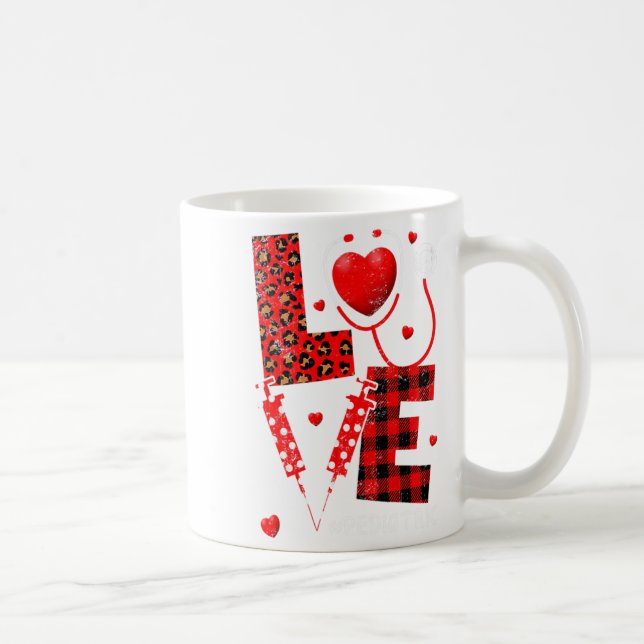 Pediatric Peds Nurse Valentines Day Love Heart Ste Coffee Mug (Right)