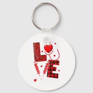 Pediatric Peds Nurse Valentines Day Love Heart Ste Key Ring