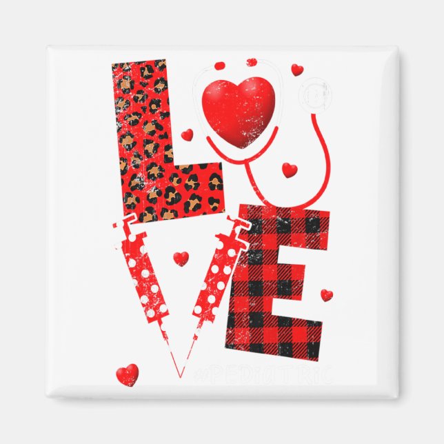 Pediatric Peds Nurse Valentines Day Love Heart Ste Magnet (Front)