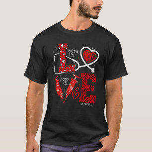 Pediatric PEDS Nurse Valentines Day Love Heart Ste T-Shirt